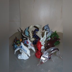 Lenox Collection of Dolphin Figurines with an addition ceramic Dolphin!